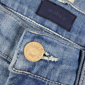 Mother The Dazzler Ankle Fray Jeans Women 24 Blue Mid Rise Jackpot Denim EUC